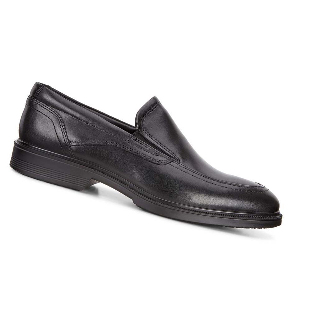 Men\'s Ecco Lisbon Apron Slip On Dress Shoes Black | Canada 519FDN